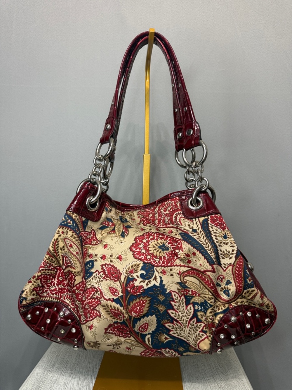 KATHY Women’s Van Zeeland Red Floral Shoulder Purse Y2K Handbag Vintage - Picture 2 of 9